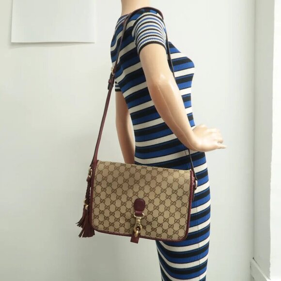 100% Authentic GUCCI Brown Cloth Shoulder Bag - Picture 11 of 11